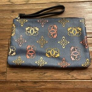 SHARIF Double Leopard  LogoClutch Makeup Bag